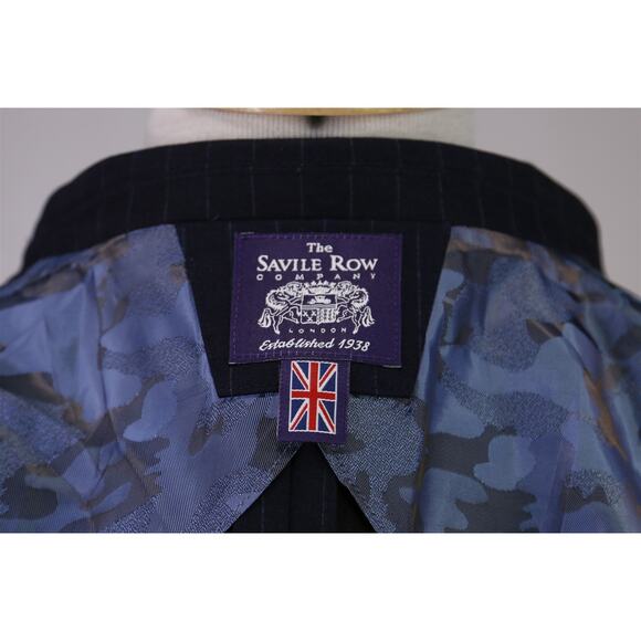 The Savile Row Company Navy Blue Pinstripe Fairfax Suit Drawstring Waist 44R - Picture 7 of 9